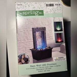 The Spring Shop LED Rain Wall Water Fountain - Black and Multicolor